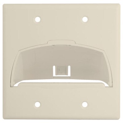 On-Q/Legrand Hinged Bullnose Cable Access Wallplate, 2-Gang
